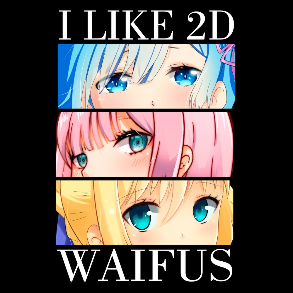 Camiseta I like Waifus Colors version( Art by Us)