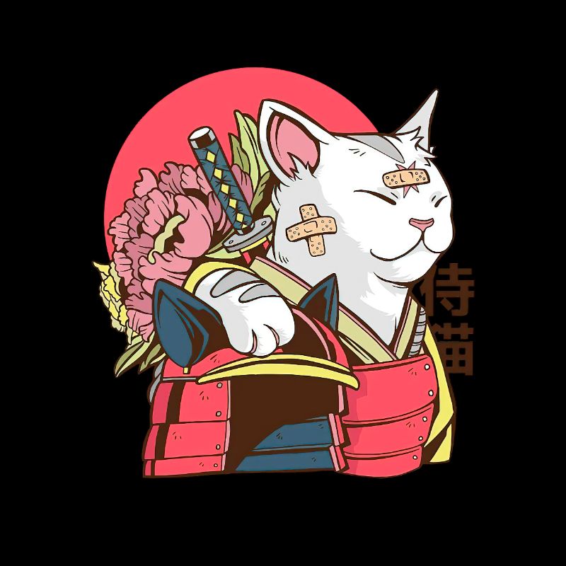 Camiseta Gato Samurai