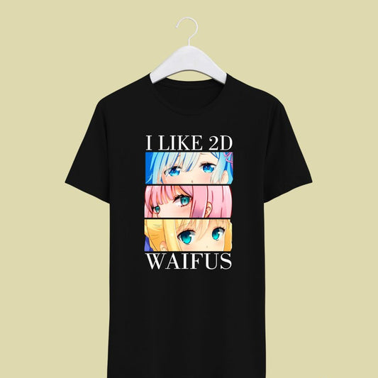 Camiseta I like Waifus Colors version( Art by Us)