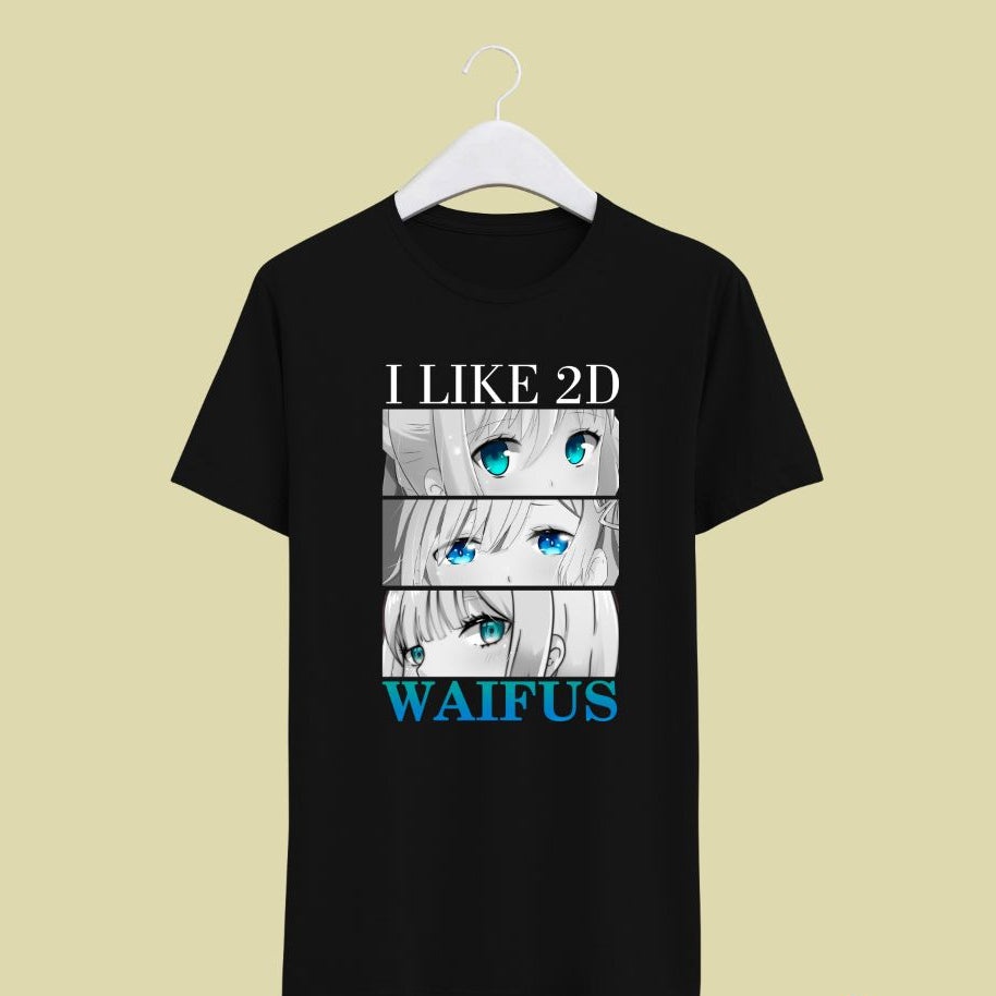 T-shirt I like Waifus (Arte por Nós)