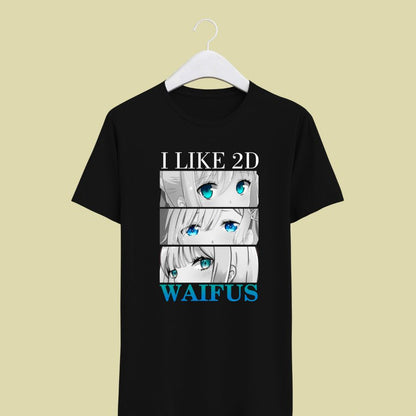 T-shirt I like Waifus (Arte por Nós)