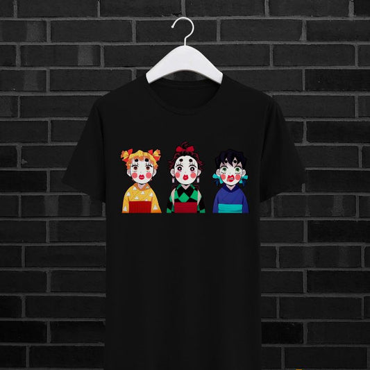 T-shirt Kimetsu no Yaiba trio travestido