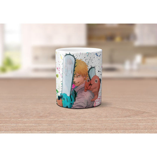 Taza Denji y Pochita Chainsaw Man