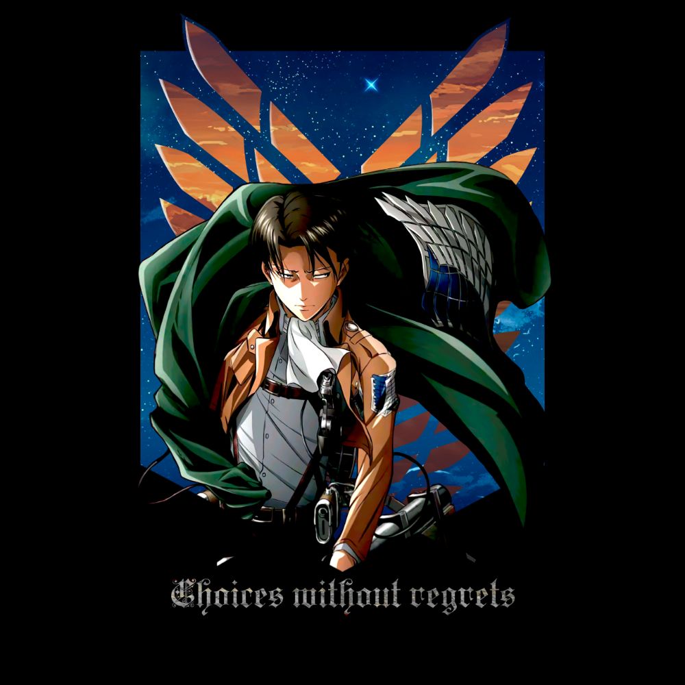 Camiseta Levi Choices Without Regrets de Shingeki no Kyojin (Design by  us)