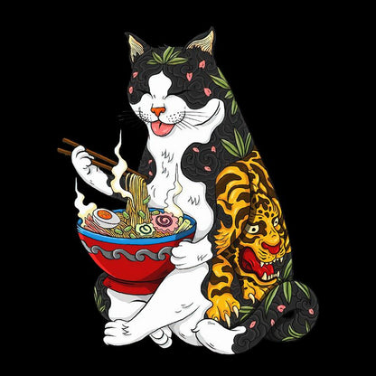 Camiseta Gato comiendo ramen