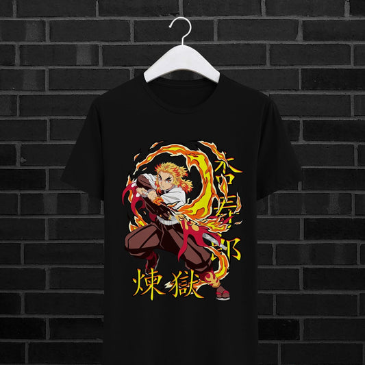Camiseta Kyojuro Rengoku de Kimetsu no Yaiba
