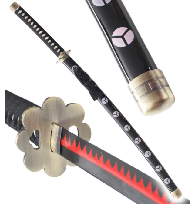 Réplica en PVC Katana Sushui Zoro One Piece con iluminación LED en Rojo