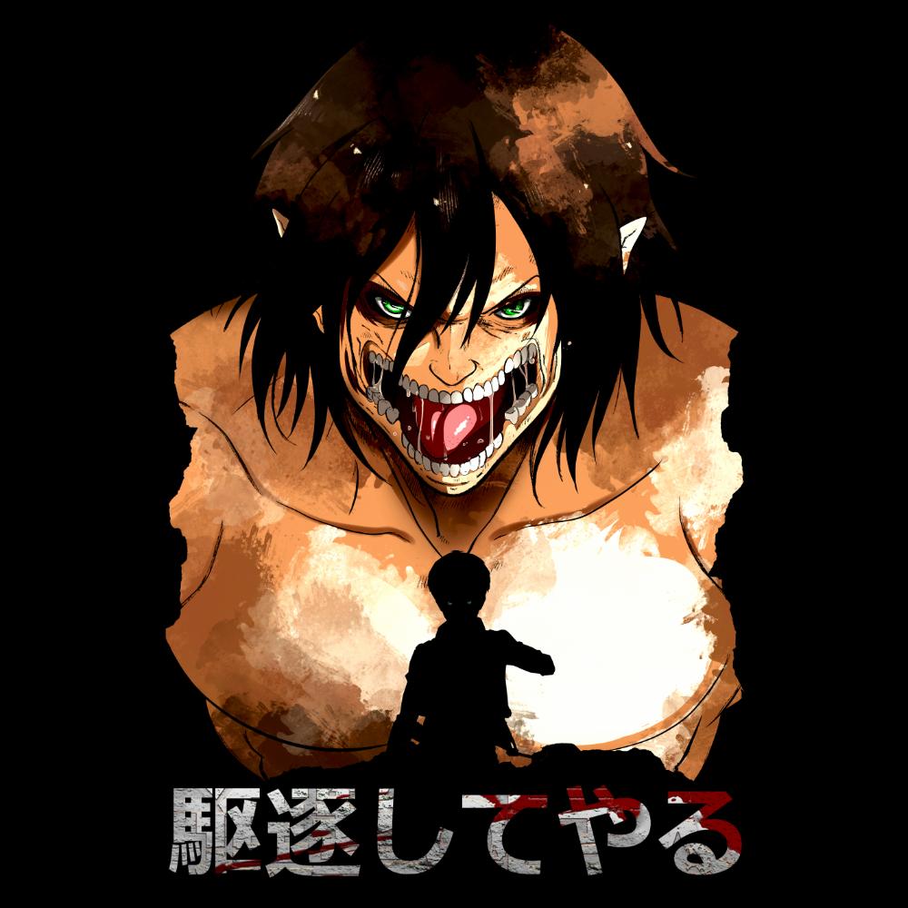 T-shirt Eren "Vou exterminá-los a todos" de Shingeki no Kyojin