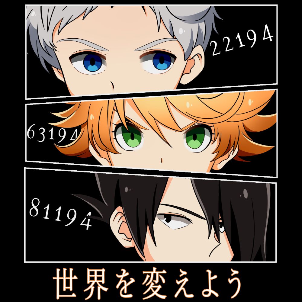 T-shirt Let's change the world de The Promised Neverland (Arte nossa)