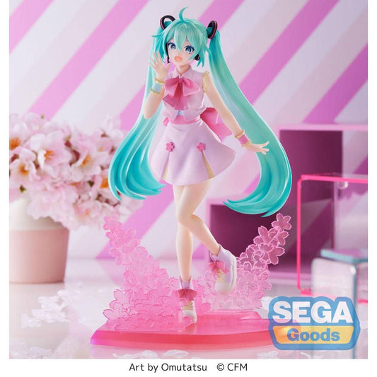 Figura Hatsune Miku Estátua PVC Luminasta Sakura Miku Omutatsu Ver. - SEGA